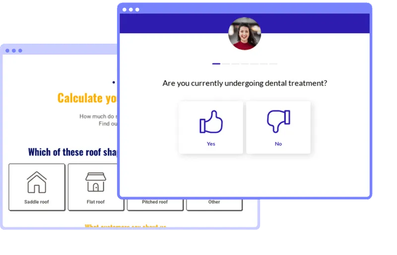 Heyflow-Screenshots – Frage zur Zahnbehandlung