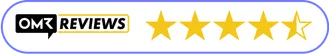 OMR-Reviews-Logo und eine 4,5-Sterne-Bewertung