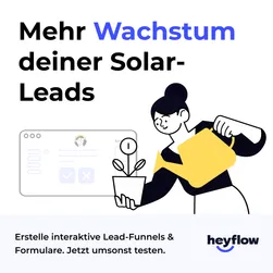 Screenshot einer Display-Anzeige von Heyflow, die die Illustration einer Frau zeigt, die eine Blume gießt