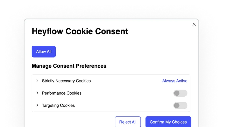 Heyflow-Screenshot – Cookie-Zustimmungseinstellungen