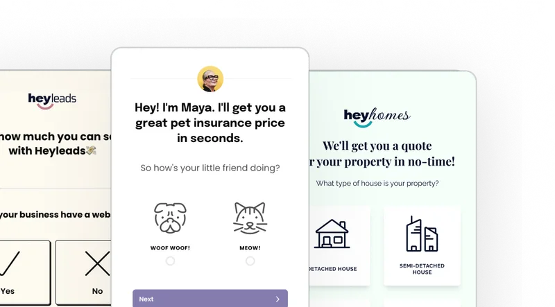 Heyflow-Screenshot – Vorlagen