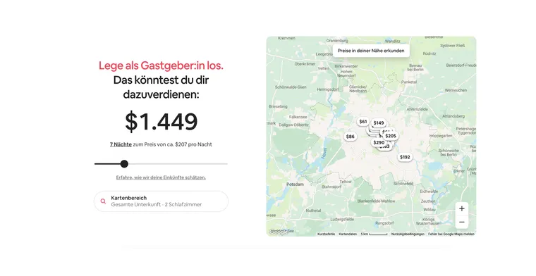 Airbnb calculator - DE